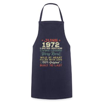 Juin 1972 Anniversaire Juin 1972 Cadeau Juin 1972 - Tablier de cuisine - marine - Devant - AI Model Male 185 dark (185cm)
