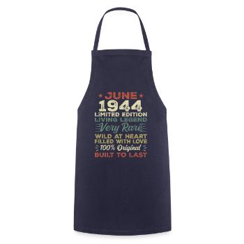 June 1944 Birthday June 1944 Gift June 1944 - Cooking Apron - navy - Front - AI Model Male 185 dark (185cm)