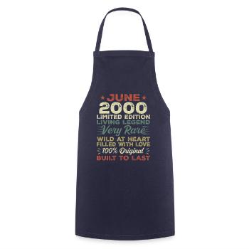 June 2000 Birthday June 2000 Gift June 2000 - Cooking Apron - navy - Front - AI Model Male 185 dark (185cm)