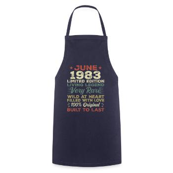 June 1983 Birthday June 1983 Gift June 1983 - Cooking Apron - navy - Front - AI Model Male 185 dark (185cm)