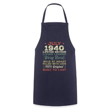 Gift July 1940 Anniversary July 1940 Birthday - Cooking Apron - navy - Front - AI Model Male 185 dark (185cm)