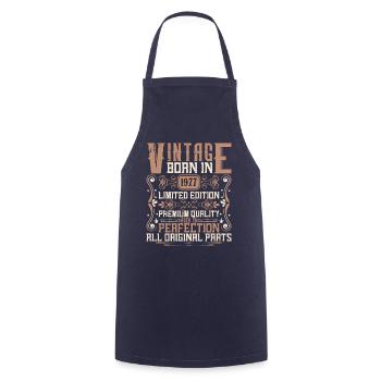1977 Birthday Vintage 1977 Born Vintage 1977 - Cooking Apron - navy - Front - AI Model Male 185 dark (185cm)