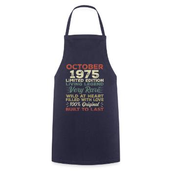 1975 Octobre 1975 Anniversaire Octobre 1975 Original - Tablier de cuisine - marine - Devant - AI Model Male 185 dark (185cm)