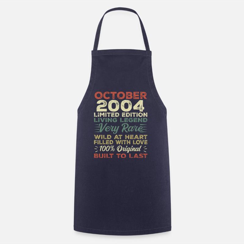 2004 Octobre 2004 Anniversaire Octobre 2004 Original - Tablier de cuisine - marine