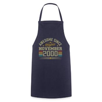 November 2000 Birthday Gift | November 2000 - Cooking Apron - navy - Front - AI Model Male 185 dark (185cm)
