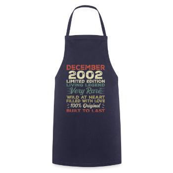 December 2002 - birthday December 2002 year - Cooking Apron - navy - Front - AI Model Male 185 dark (185cm)