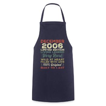 December 2006 - birthday December 2006 year - Cooking Apron - navy - Front - AI Model Male 185 dark (185cm)