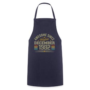 December 1982 - December 1982 Birthday Gift - Cooking Apron - navy - Front - AI Model Male 185 dark (185cm)