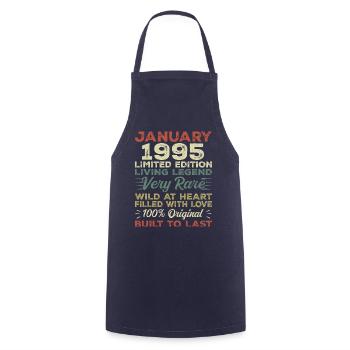 Janvier 1995 Anniversaire - Janvier 1995, Janvier 1995 - Tablier de cuisine - marine - Devant - AI Model Male 185 dark (185cm)