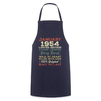 Anniversaire de Janvier 1954 - Janvier 1954, Janvier 1954 - Tablier de cuisine - marine - Devant - AI Model Male 185 dark (185cm)