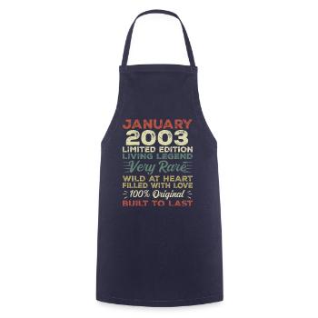 January 2003 Birthday - January 2003, January 2003 - Cooking Apron - navy - Front - AI Model Male 185 dark (185cm)