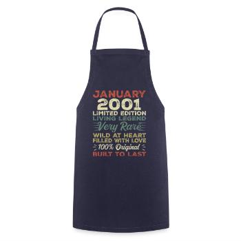 January 2001 Birthday - January 2001, January 2001 - Cooking Apron - navy - Front - AI Model Male 185 dark (185cm)