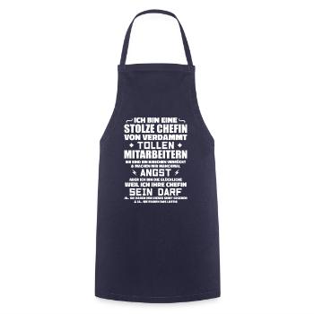 Stolze chefin von verdammt tollen mitarbeitern - Kochschürze - Navy - Vorne - AI Model Male 185 dark (185cm)