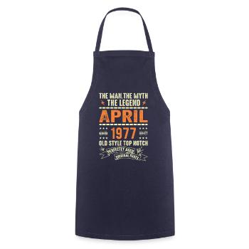 APRIL 1977, APRIL 1977 - Cooking Apron - navy - Front - AI Model Male 185 dark (185cm)