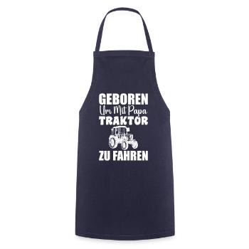 Conduite de tracteur – Doux père-enfant - Tablier de cuisine - marine - Devant - AI Model Male 185 dark (185cm)