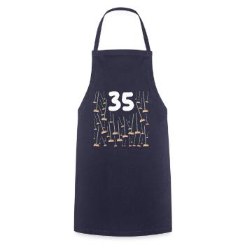 35 Balais Cadeau d'Anniversaire Humour Papa Maman - Tablier de cuisine - marine - Devant - AI Model Male 185 dark (185cm)
