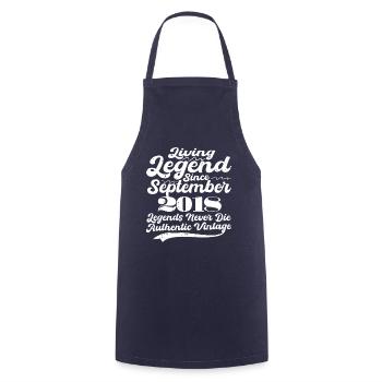 Once upon a time there was a legend. September 2018 Birth - Cooking Apron - navy - Front - AI Model Male 185 dark (185cm)