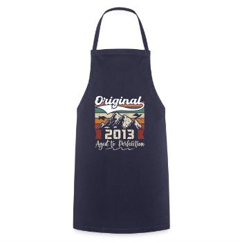 2013 - Gift born in 2013 - Cooking Apron - navy - Front - AI Model Male 185 dark (185cm)
