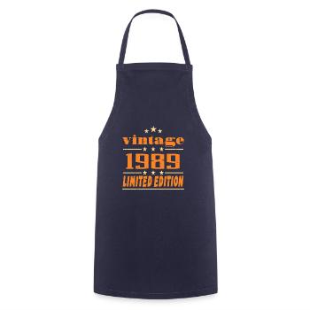 1989 Vintage Retro Birthday Bday Gift 1989 - Tablier de cuisine - marine - Devant - AI Model Male 185 dark (185cm)