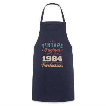 June 1984 Aged to Perfection June 1984 vintage - Cooking Apron - navy - Front - AI Model Male 185 dark (185cm)