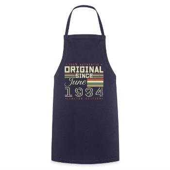 Cadeau Anniversaire Juin 1984, Gift June 1984 - Tablier de cuisine - marine - Devant - AI Model Male 185 dark (185cm)