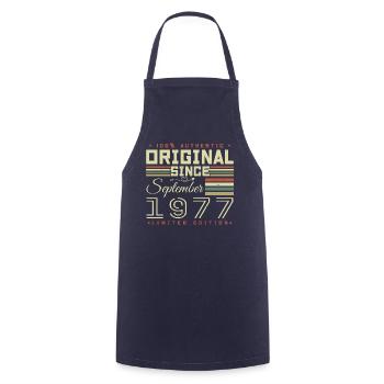 September 1977 September 48th Anniversary Limited Edition - Cooking Apron - navy - Front - AI Model Male 185 dark (185cm)