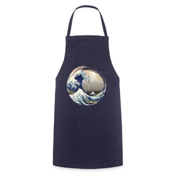 The Great Wave off Kanagawa - Cooking Apron - navy - Front - AI Model Male 185 dark (185cm)