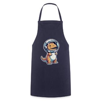 Funny Space Dino Astronaut - Cooking Apron - navy - Front - AI Model Male 185 dark (185cm)