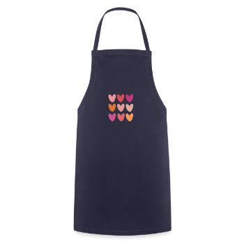 Voller Liebe - Pink Hearts - Kochschürze - Navy - Vorne - AI Model Male 185 dark (185cm)