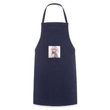 Anime - Cooking Apron - navy - Front - AI Model Male 185 dark (185cm)