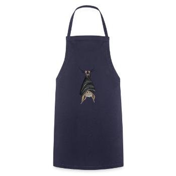 Funny chilling upside down hanging bat - Cooking Apron - navy - Front - AI Model Male 185 dark (185cm)