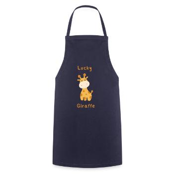 Girafe chanceuse - Tablier de cuisine - marine - Devant - AI Model Male 185 dark (185cm)