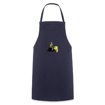 elegant cup o' tea or coffee / Vornehme Tasse Tee - Kochschürze - Navy - Vorne - AI Model Male 185 dark (185cm)