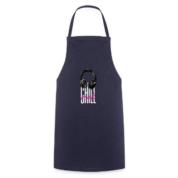 Chill mal - Statement Spruch Aussage - Kochschürze - Navy - Vorne - AI Model Male 185 dark (185cm)