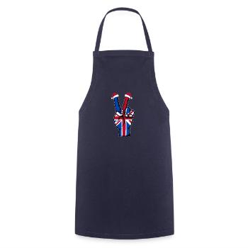 British Flag Christmas Peace Symbol - Cooking Apron - navy - Front - AI Model Male 185 dark (185cm)