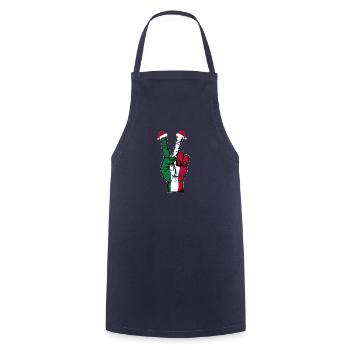 Italy Flag Christmas Peace Symbol Used - Cooking Apron - navy - Front - AI Model Male 185 dark (185cm)