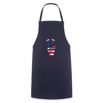 Drapeau des États-Unis Noël Symbole de la paix utilisé - Tablier de cuisine - marine - Devant - AI Model Male 185 dark (185cm)