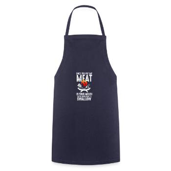 Mets ma viande dans ta bouche Citation drôle - Tablier de cuisine - marine - Devant - AI Model Male 185 dark (185cm)