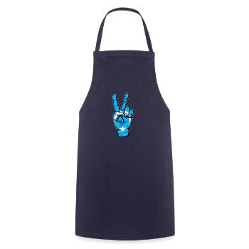 Uyghur Flag Peace Victory Symbol used - Cooking Apron - navy - Front - AI Model Male 185 dark (185cm)