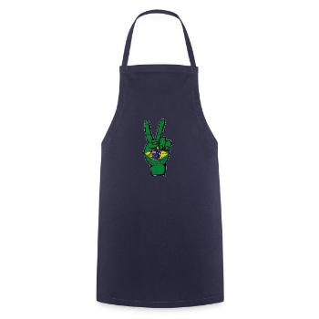 Brazil Flag Peace Victory Symbol used - Cooking Apron - navy - Front - AI Model Male 185 dark (185cm)