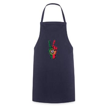 Portugal Drapeau Paix Victoire Symbole utilisé - Tablier de cuisine - marine - Devant - AI Model Male 185 dark (185cm)