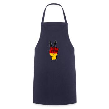 German Flag Peace Victory Symbol - Cooking Apron - navy - Front - AI Model Male 185 dark (185cm)