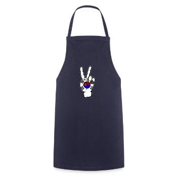 Drapeau de la Corée du Sud Symbole de la Victoire de la Paix - Tablier de cuisine - marine - Devant - AI Model Male 185 dark (185cm)