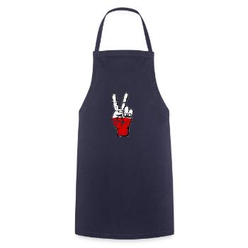 Poland Flag Peace Victory Symbol Used - Cooking Apron - navy - Front - AI Model Male 185 dark (185cm)