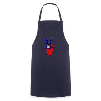 Drapeau de Taïwan Symbole de victoire de paix utilisé - Tablier de cuisine - marine - Devant - AI Model Male 185 dark (185cm)