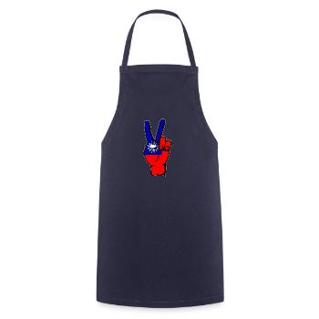Drapeau de Taïwan Symbole de victoire de la paix - Tablier de cuisine - marine - Devant - AI Model Male 185 dark (185cm)