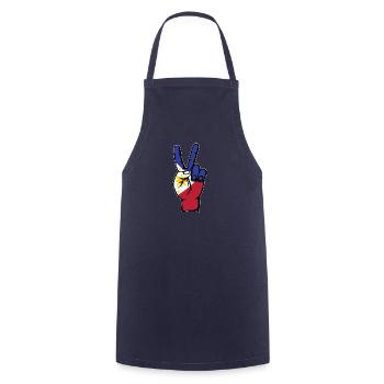 Philippines Flag Peace Victory Symbol - Cooking Apron - navy - Front - AI Model Male 185 dark (185cm)