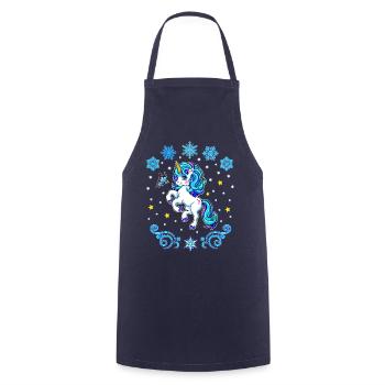 Licorne de Noël 2022 - Tablier de cuisine - marine - Devant - AI Model Male 185 dark (185cm)