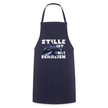 Stiller Hai- Stille ist das neue Schreien - Kochschürze - Navy - Vorne - AI Model Male 185 dark (185cm)