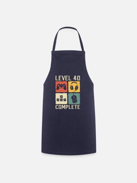 40. Geburtstag Level 40 Complete Gamer 40 Jahre - Kochschürze - Navy